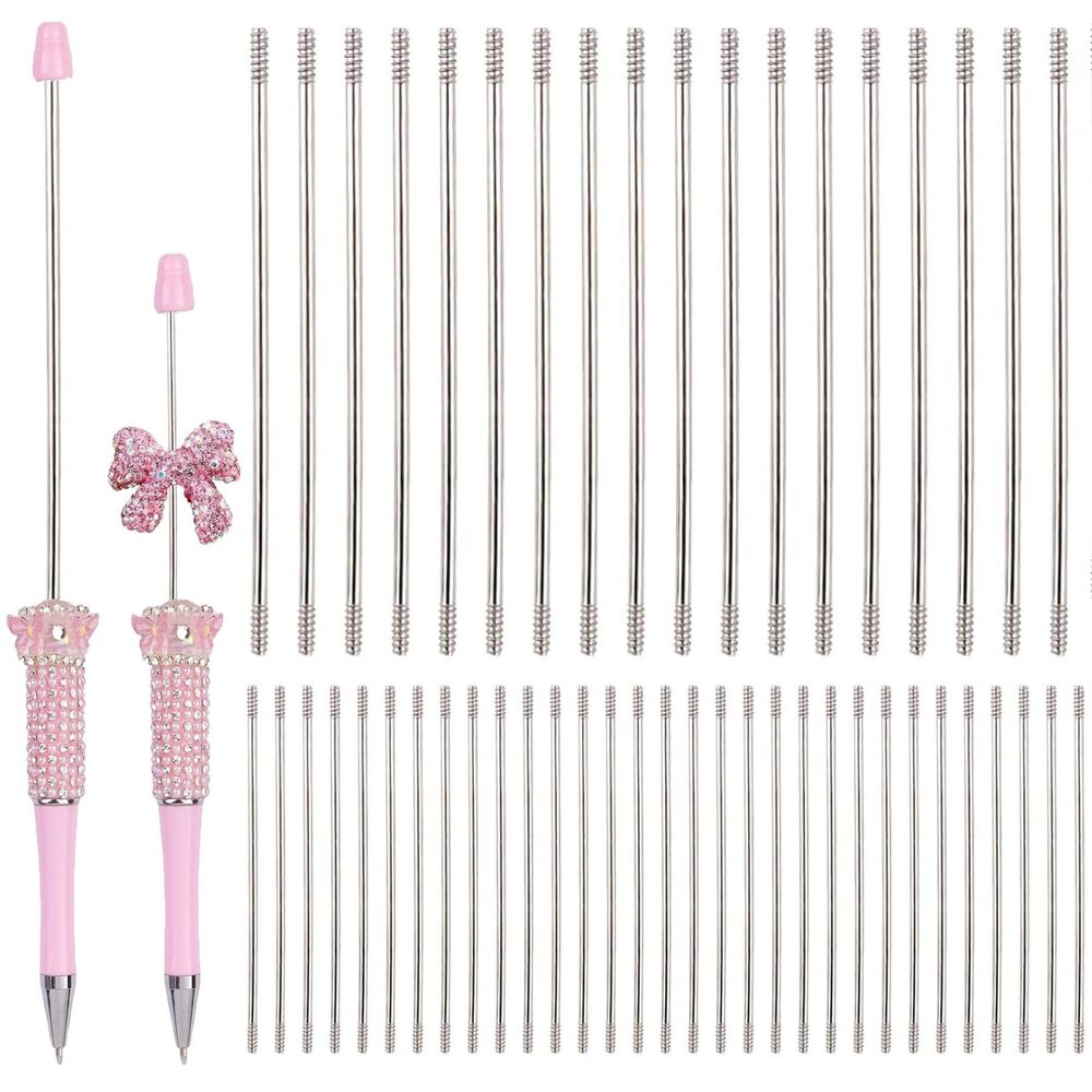 9420 120 Packs 117 mm Metal Beadable Pen Rods Thin Wire Charms Beadable Pen